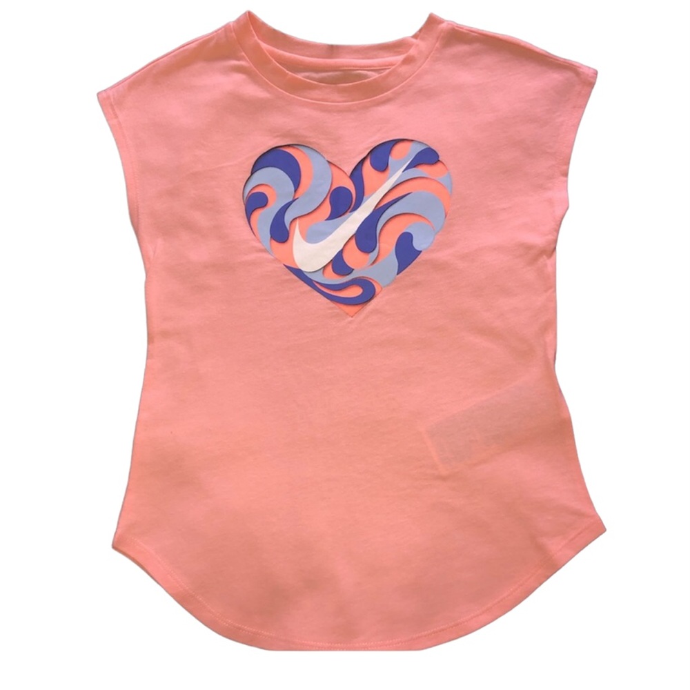 Nike Kids Pink and Blue Heart Tee